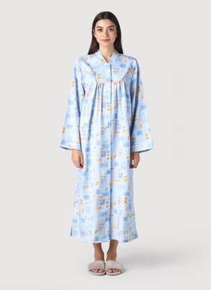 Robe de chambre fermeture boutonnée sur le devant bleu PRIVILEGE femme
