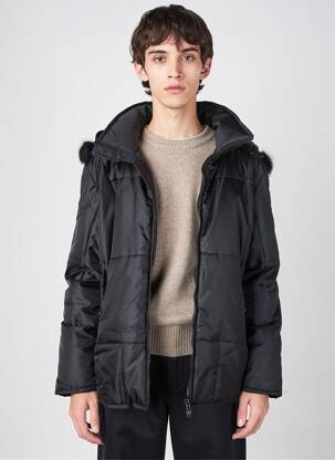 Doudoune manches longues a capuche noir LUCCHINI femme