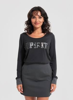 T-shirt manches longues manches longues noir KALAI femme