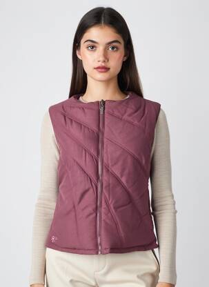 Doudoune fermeture zippée sur le devant sans capuche violet S femme