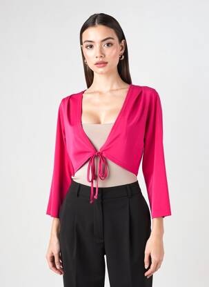 Boléro manches longues rose TELMAIL femme