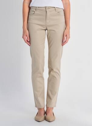 Pantalon slim stretch taille normale beige YZY femme