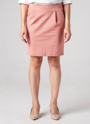 Jupe mi-longue stretch rose ICHI femme