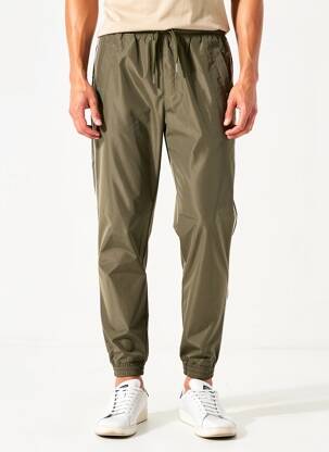 Jogging broderie galons latéraux taille normale vert SCHOTT homme