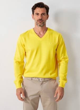Pull col v manches longues jaune FACONNABLE homme