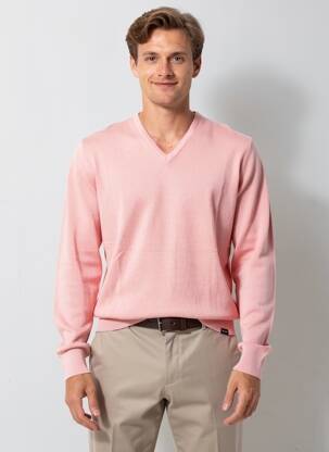 Pull col v manches longues rose FACONNABLE homme