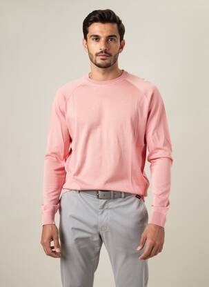 Pull stretch manches longues rose FACONNABLE homme