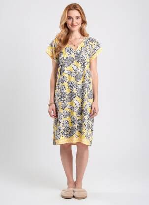 Chemise de nuit col v jaune ROSE POMME femme