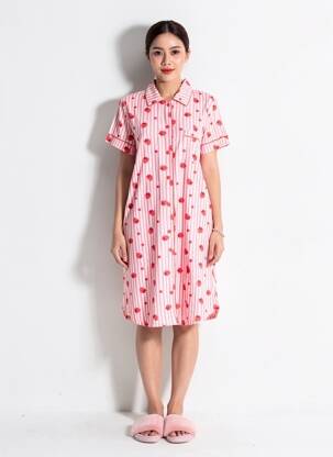 Chemise de nuit manches courtes rose ROSE POMME femme