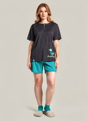 Pyjashort col rond gris ROSE POMME femme