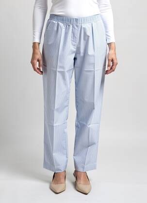 Pantalon droit taille élastique taille normale bleu GEVANA femme