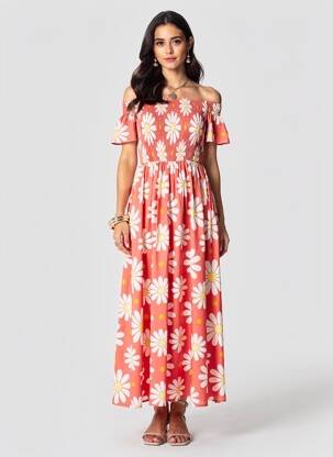 Robe longue manches courtes manches courtes rose DANCING DAYS femme