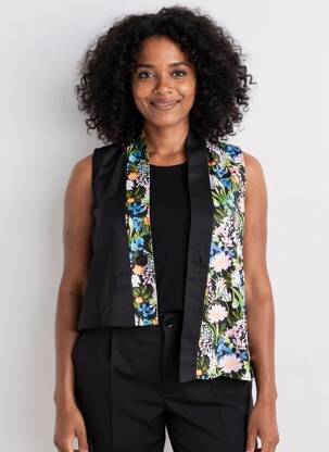 Gilet sans manche fermeture boutonnée sur le devant noir RHUM RAISIN femme