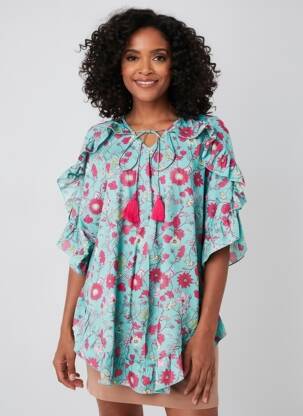 Tunique manches longues col rond bleu RHUM RAISIN femme