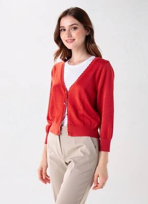 Gilet manches longues manches 3/4 rouge BANNED femme