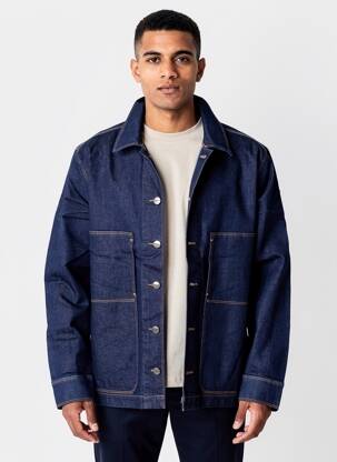 Veste casual fermeture boutonnée sur le devant bleu COUTURIST homme