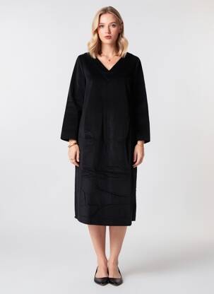 Robe mi-longue manches 3/4 manches 3/4 noir COUTURIST femme