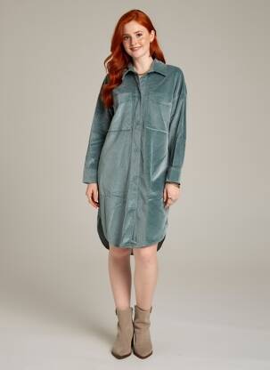 Robe mi-longue manches longues manches longues vert COUTURIST femme
