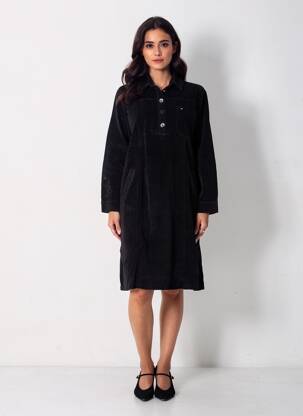 Robe courte manches longues manches longues noir COUTURIST femme