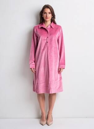 Robe mi-longue manches longues manches longues rose COUTURIST femme