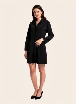 Robe courte manches 3/4 manches 3/4 noir COUTURIST femme