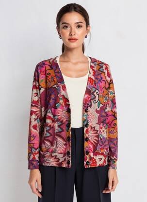 Veste casual col rond rose COUTURIST femme