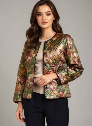 Veste casual col rond vert COUTURIST femme