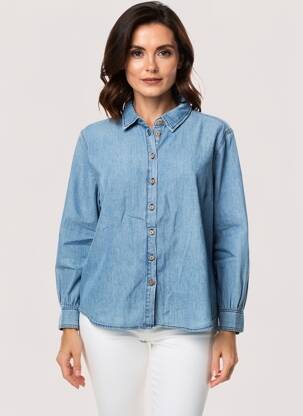 Chemisier coupe fluide manches longues bleu RIVER WOODS femme