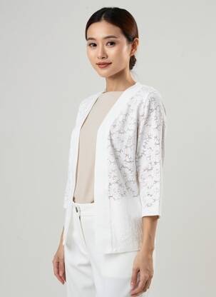 Gilet manches longues manches 3/4 blanc PAIN DE SUCRE femme