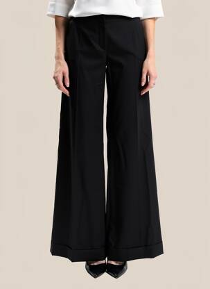 Pantalon large tissage crêpe taille normale noir RED VALENTINO femme