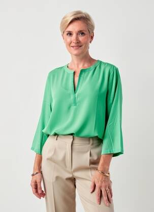 Blouse manches 3/4 manches 3/4 vert FRANK WALDER femme
