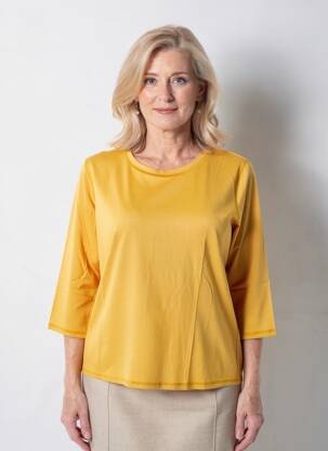 T-shirt manches 3/4 manches 3/4 orange FRANK WALDER femme