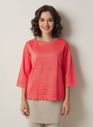 Pull col bateau manches 3/4 rouge BETTY BARCLAY femme