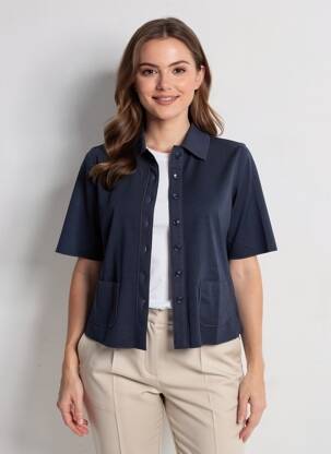 Veste casual poches bleu LIKE ME. femme