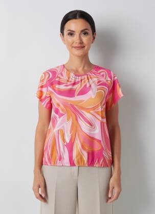 T-shirt stretch manches courtes rose BETTY BARCLAY femme
