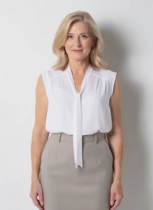 Blouse col v sans manche blanc MARBLE femme