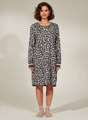 Chemise de nuit manches longues noir PASTUNETTE femme
