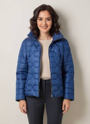 Doudoune manches longues sans capuche bleu VIRGINIA BLU' femme