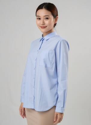 Chemisier imprimé fantaisie manches longues bleu ARMOR LUX femme