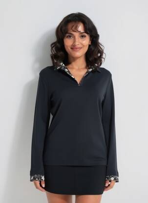 Pull coupe cintrée manches longues noir ARMOR LUX femme