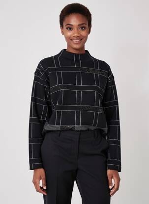 Pull coupe droite manches longues noir BETTY BARCLAY femme