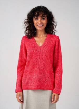 Pull coupe droite manches longues rouge S.OLIVER femme