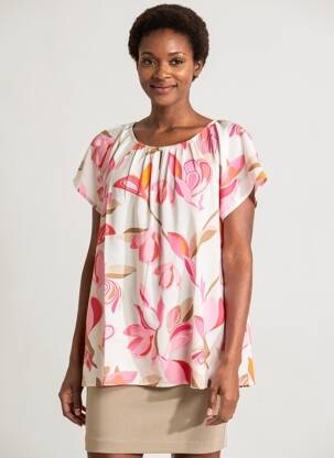 Top imprimé fantaisie manches courtes rose BETTY BARCLAY femme