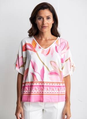 Top imprimé fantaisie manches courtes rose BETTY BARCLAY femme