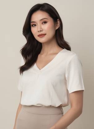 Top manches courtes manches courtes beige BARBARA LEBEK femme