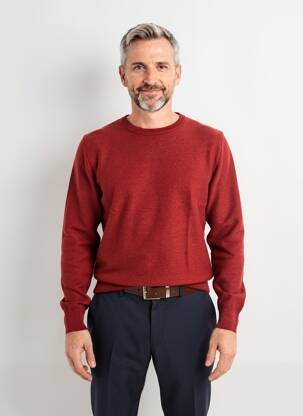 Pull stretch manches longues rouge CASAMODA homme