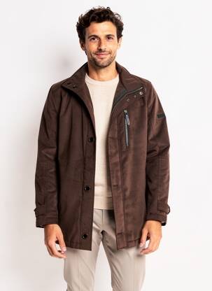 Blouson fermeture zippée sous rabat pressionné marron PIERRE CARDIN homme