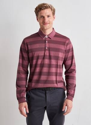 Polo manches longues manches longues violet PIERRE CARDIN homme