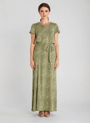 Robe longue manches courtes manches courtes vert KING LOUIE femme