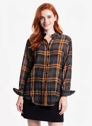 Chemisier coupe droite manches longues noir LA PETITE FRANCAISE femme